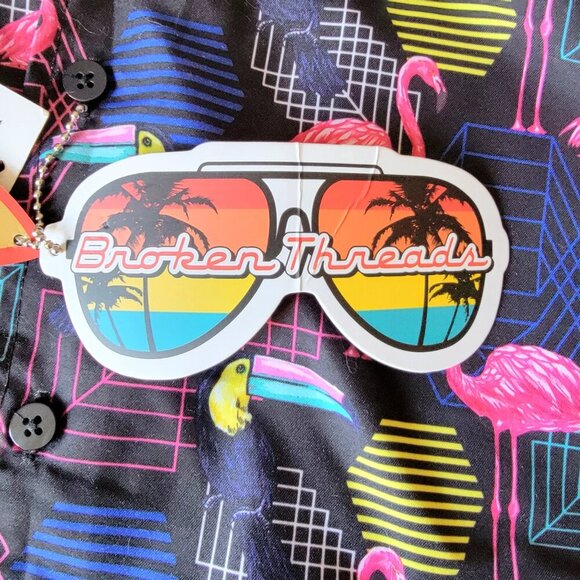 BROKEN THREADS ADDICTED TO SUMMER UV SHIELD MENS SURF BUTTON UP SIZE SMALL - Picture 6 of 11